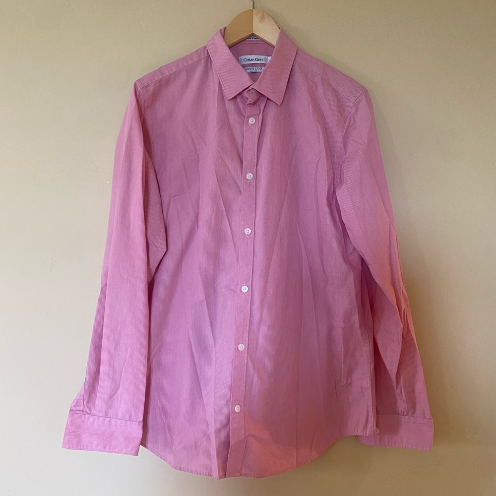 Calvin Klein Infinite Cool Pink Button-Up Shirt